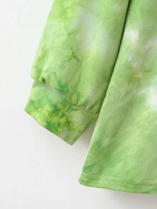 Girls Tie Dye Letter Graphic Tee - Lime Green - View 5