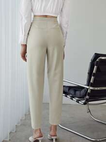 MOTF PREMIUM VISCOSE SPLIT TAILORED TROUSERS - Beige - View 2