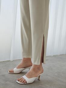 MOTF PREMIUM VISCOSE SPLIT TAILORED TROUSERS - Beige - View 4