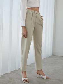 MOTF PREMIUM VISCOSE SPLIT TAILORED TROUSERS - Beige - View 8
