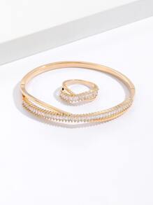 Khối Zirconia  Trang trí Nhẫn & Nhẫn - Vàng - Xem 1