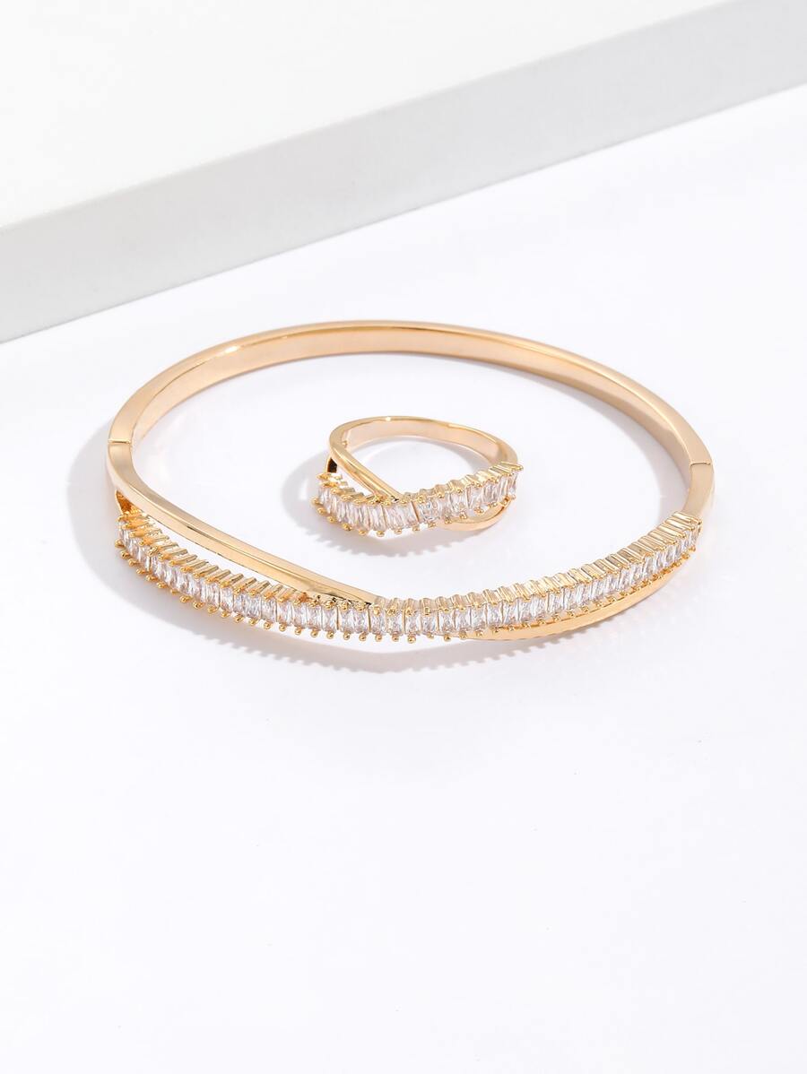 Khối Zirconia  Trang trí Nhẫn & Nhẫn - Vàng - Xem 1