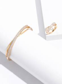 Khối Zirconia  Trang trí Nhẫn & Nhẫn - Vàng - Xem 2