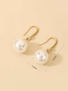 珍珠和水鑽裝飾耳墜 - 彩色 - 查看 4