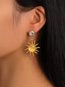 Sun Drop Earrings - Yellow Gold - View 1