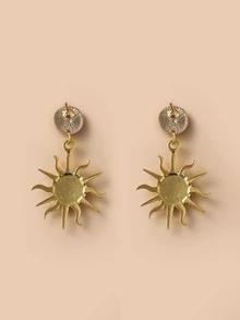 Sun Drop Earrings - Yellow Gold - View 3