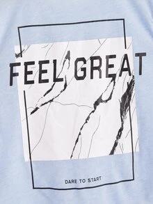 SHEIN Tanks Bé Trai Đồ họa Slogan Giải trí - Màu xanh nhạt - Xem 4