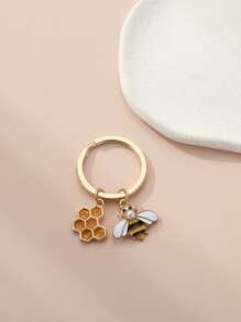 Bee Charm Keychain - Yellow - View 2