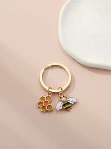 Bee Charm Keychain - Yellow - View 3
