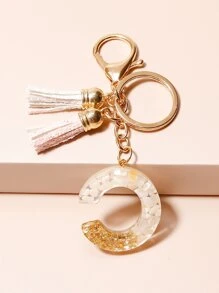 字母和流蘇墜飾鑰匙圈 - 彩色 - 查看 2