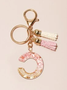 Letter Charm Keychain - Multicolor - View 2