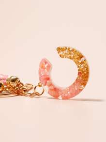 Letter Charm Keychain - Multicolor - View 3