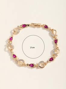 水鑽心和水滴裝飾手環 - 彩色 - 查看 3