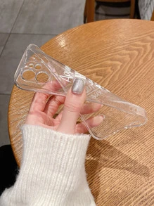 Slogan Graphic Clear Phone Case - Clear - View 4