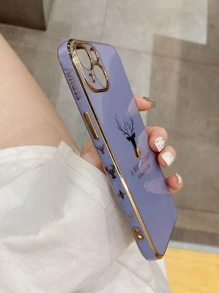 Deer & Slogan Graphic Phone Case Compatible With IPhone 11,IPhone 13,IPhone 14 Pro Max - Purple - View 5