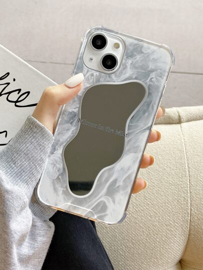 White Mist Magic Mirror Thin Mirror Phone Case PC+TPU Compatible With IPhone 18 Pro/18 Pro Max/17/17 Pro/17 Air/17 Pro Max/16/16 Pro/16 Plus/16 Pro Max/15/14/13/12/11/XR/7G/16E/17E