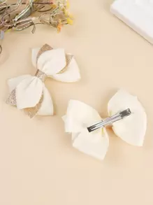 2 cái Bé Gái Mới Biết Đi Nơ Trang Trí Tóc Kẹp - Nhiều màu - Xem 2