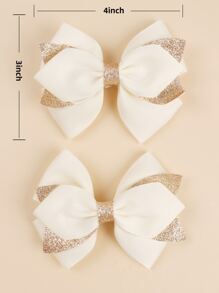 2 cái Bé Gái Mới Biết Đi Nơ Trang Trí Tóc Kẹp - Nhiều màu - Xem 5