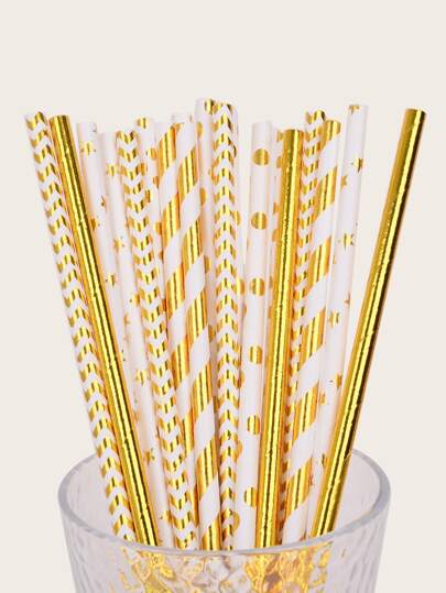 25pcsRandomPatternDisposableStraw - Popular on SHEIN