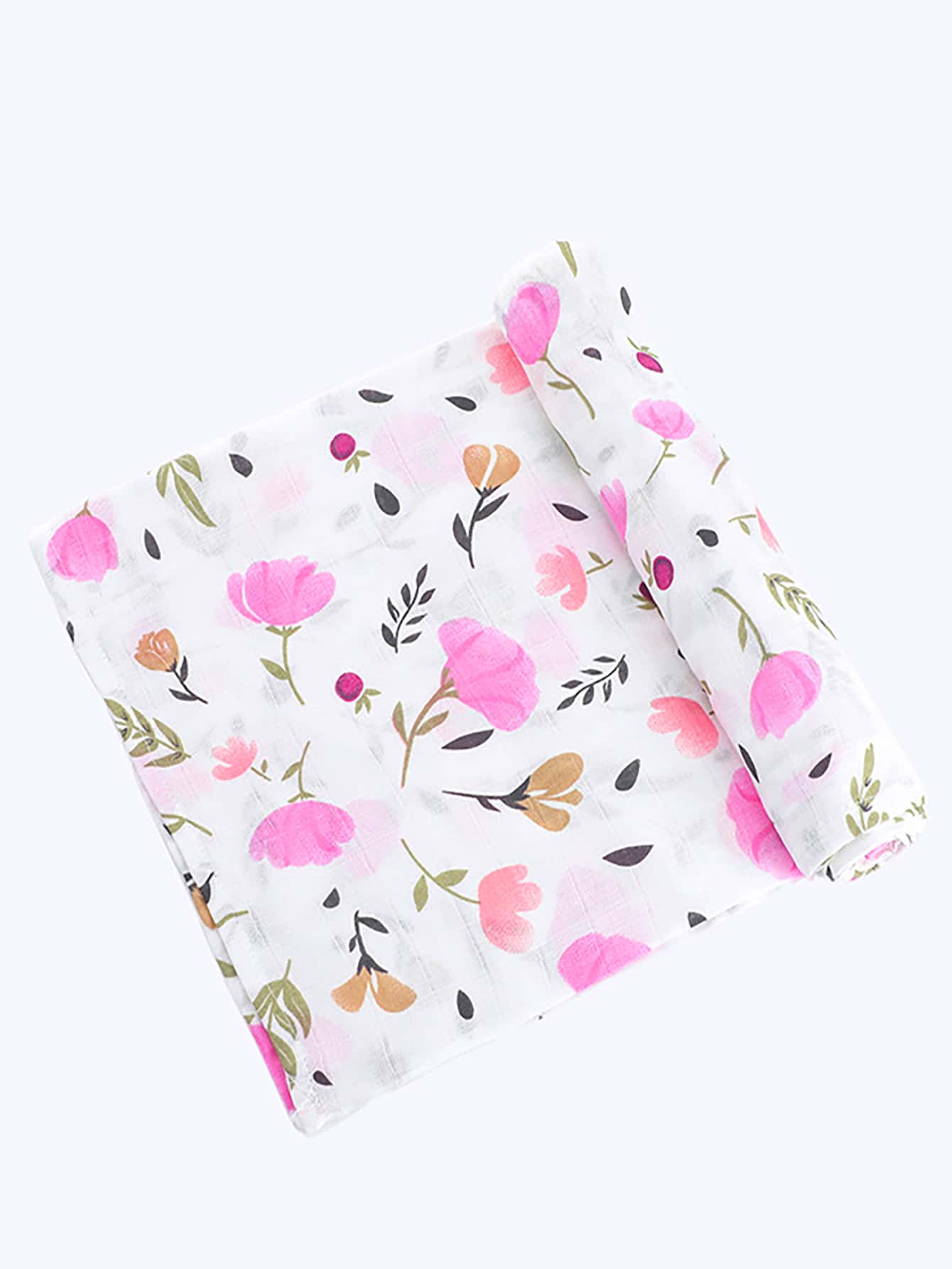 Flower Print Baby Swaddling Blanket - Multicolor - View 1