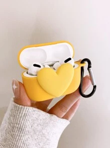Hộp đựng trang trí hình trái tim 3D tương thích với Airpods - Màu vàng - Xem 1