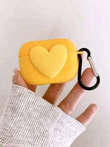 Hộp đựng trang trí hình trái tim 3D tương thích với Airpods - Màu vàng - Xem 2