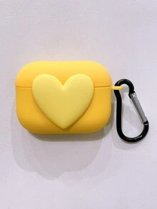Hộp đựng trang trí hình trái tim 3D tương thích với Airpods - Màu vàng - Xem 3