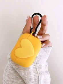 Hộp đựng trang trí hình trái tim 3D tương thích với Airpods - Màu vàng - Xem 4