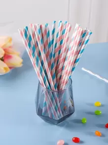 25支条纹印花一次性吸管