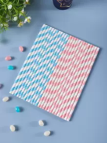 25支条纹印花一次性吸管