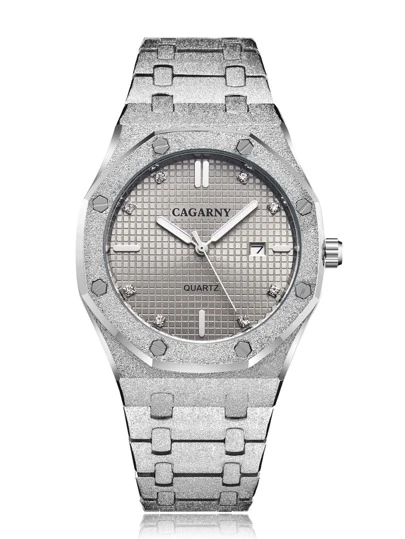 Herenhorloge met strass versierde ronde wijzer | SHEIN Nederland