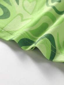 Toddler Girls Heart Print Tee - Green - View 5