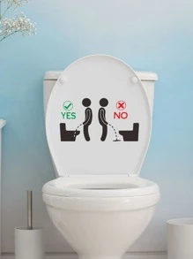 1pc Abstract Figure Graphic Toilet Lid Sticker,Stickers,Wall Decal,Vinly Decal For Home Decorations,Spring Decoration Items Refesh Your Home,Rama Decoration Stickers