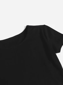 SHEIN Bộ hai mảnh Gái Thắt lưng Thắt nơ trước Quần paper-bag Sọc ca rô Giải trí - Nhiều màu - Xem 3