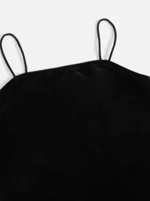 SHEIN Vestido De Veludo Feminino Adolescente, Cor Sólida E Justo Ao Corpo
