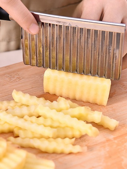 1/2pcs Wave Potato Knife Slicer, Kitchen Gadget Wavy Vegetable Cutter For Potato Flower Cut