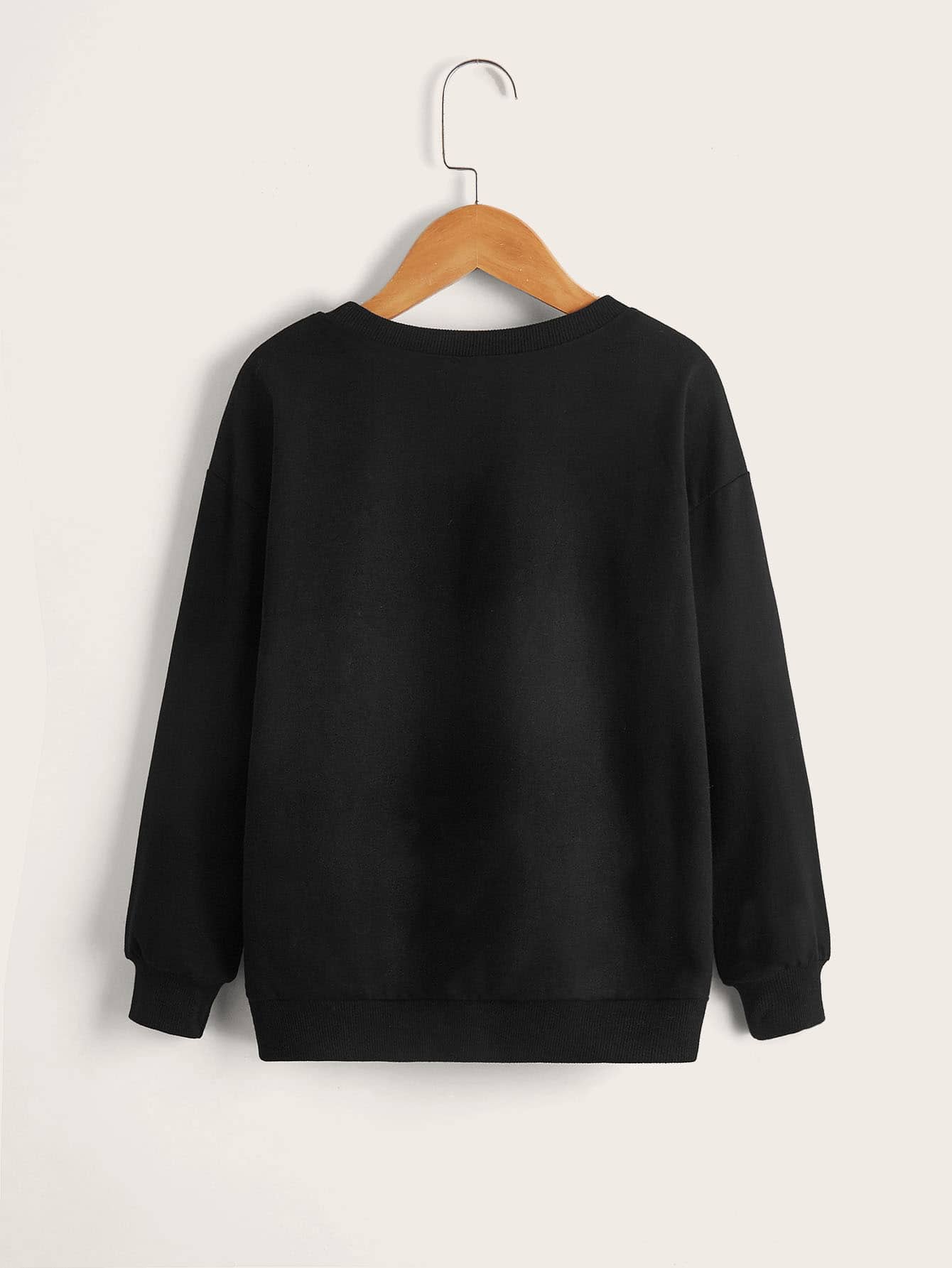 Tween Girl Casual Round Neck Long Sleeve Letter Print Sweatshirt, Suitable For Autumn And Winter