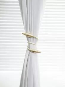 1pc Twist Design Curtain Tie Back, Gold Curtain Holdback For Home Decor - Gold - View 4