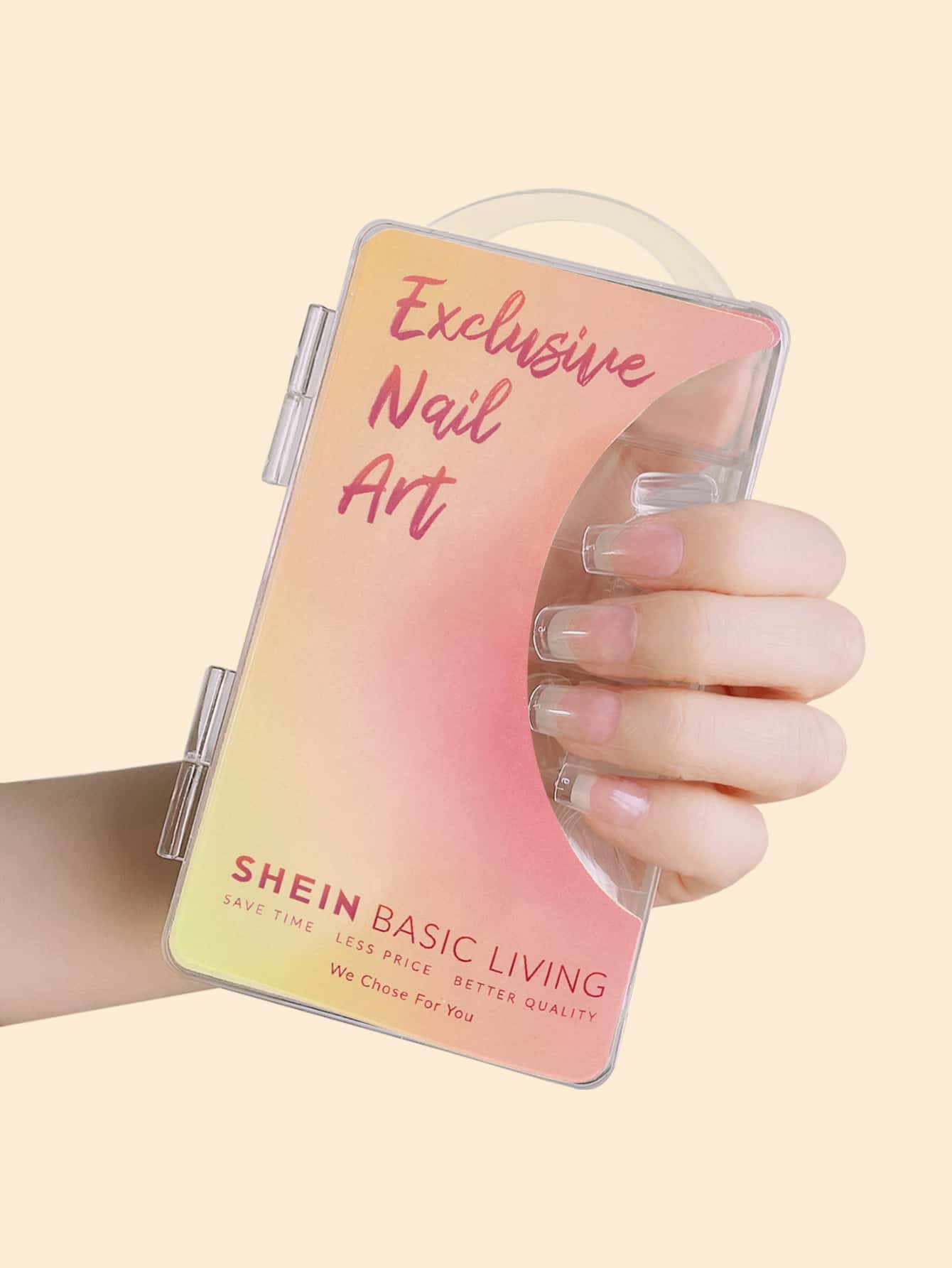 SHEIN 180pcs Clear Fake Nail - Clear - View 1