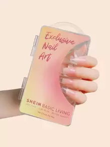 SHEIN BASIC LIVING 180pcs Clear Fake Nail - Clear - View 1