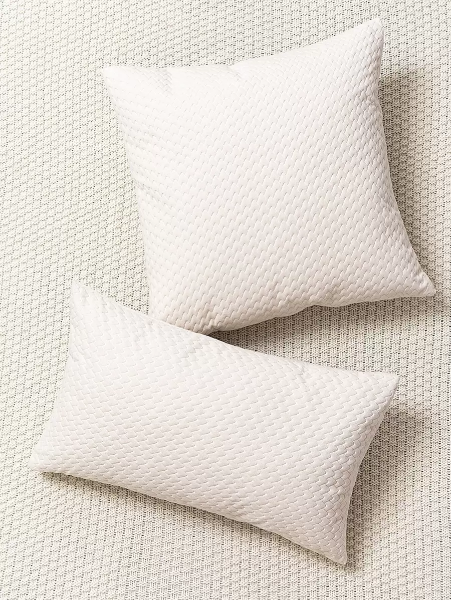 1入組素色靠墊套不附帶墊芯 - 白色 - 查看 1