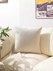 1入組素色靠墊套不附帶墊芯 - 白色 - 查看 4