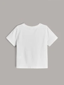 SHEIN Chàng trai trẻ 3 cái/bộ Đơn giản Đúng mốt Thoải mái Cổ điển Vòng cổ Áo thun - Nhiều màu - Xem 7