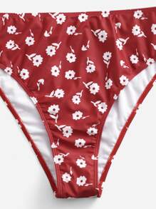 Plus Ditsy Floral Print Bikini Bottom With Beach Skirt - Multicolor - View 4