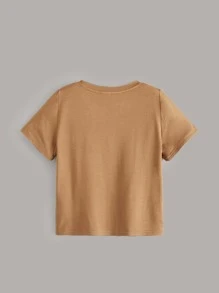 SHEIN Chàng trai trẻ 3 cái/bộ Đơn giản Đúng mốt Thoải mái Cổ điển Vòng cổ Áo thun - Nhiều màu - Xem 10