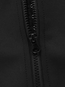 Corsé debajo del pecho simple con cremallera delantera - Negro - Ver 3