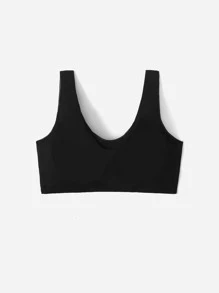 Plus Contrast Lace Bralet - Black - View 2