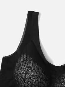 Plus Contrast Lace Bralet - Black - View 4