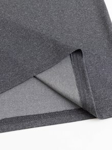 大碼標語圖案T恤 - 深灰色 - 查看 4