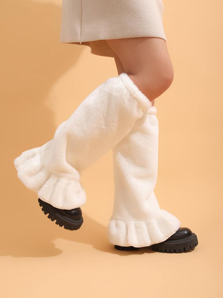 フリルトリム 無地柄 レッグウォーマー | SHEIN JAPAN